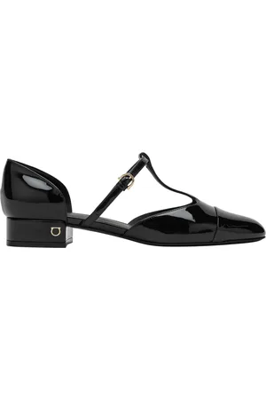Salvatore Ferragamo Sko, Dame, Sort, 36 EU, Læder, Round Toe Ballerina Linette