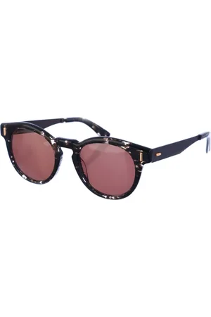 Calvin Klein Tilbehør, Herre, Brun, ONE SIZE, Uld, Cirkulære solbriller med acetatstel