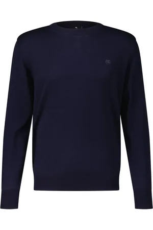 Etro Strik, Herre, Blå, L, Uld, Uldstrikket sweater
