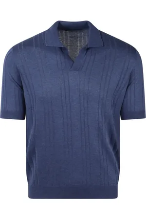 TAGLIATORE Top, Herre, Blå, XL, Pavel Silk Knit Polo