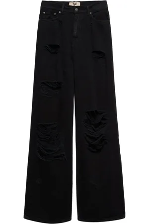 ANIYE BY Jeans, Dame, Sort, W27, Uld, Sorte Straight Jeans til Kvinder