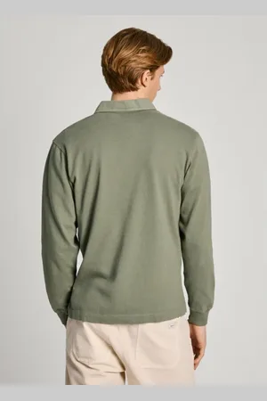 Pepe Jeans Top, Herre, Grøn, XL, Bomuld, Langærmet bomuldspolo i jersey