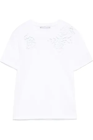 ERMANNO SCERVINO Top, Dame, Hvid, M, Bomuld, Chic Kortærmet Top