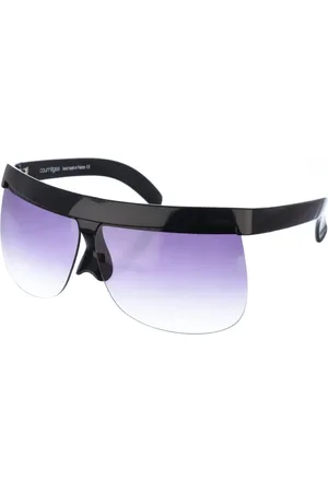 Courrèges Tilbehør, Dame, Sort, ONE SIZE, Ovale sorte acetat solbriller