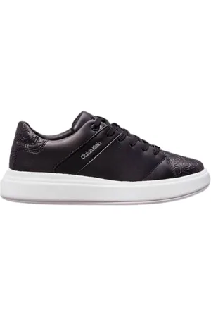 Calvin Klein Sko, Dame, Sort, 37 EU, Læder, Lace Up Sneakers Mono Mix