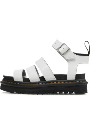 Dr. Martens Sko, Dame, Hvid, 38 EU, Læder, Blaire Platform Sandaler