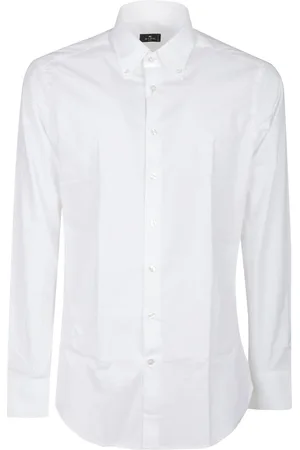 Etro Skjorte, Herre, Hvid, 5XL, Logo Button Down Langærmet Skjorte