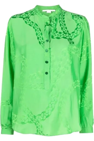 Stella McCartney Bluser & Skjorter, Dame, Grøn, 2XS, Bomuld, Casual bomuldsskjorte