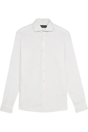 Brooks Brothers Skjorte, Herre, Hvid, L, Linned, Hvid Linned Casual Skjorte