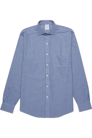 Brooks Brothers Skjorte, Herre, Blå, L, Bomuld, Regent Fit Non-Iron Spread Collar Skjorte