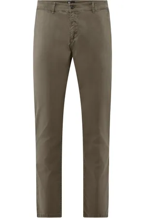 Bomboogie Bukser, Herre, Grå, W38, Bomuld, Spy Slim Fit Bukser i Stretch Bomuldssatin