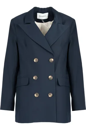 Silvian Heach Jakke, Dame, Blå, L, Uld, Double-Breasted Blazer
