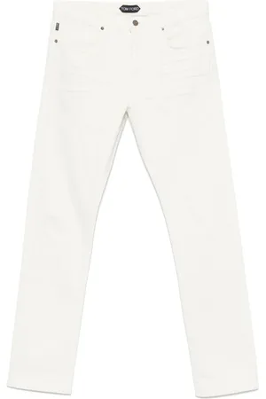 Tom Ford Jeans, Herre, Hvid, W32, Hvide klassiske fem-lomme jeans