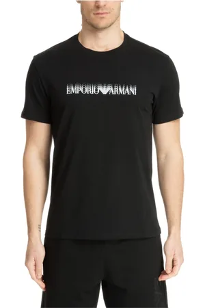 Emporio Armani Top, Herre, Sort, M, Polyester, Mønstret Logo T-shirt