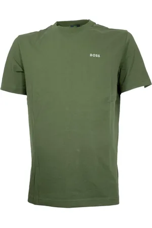 HUGO BOSS Top, Herre, Grøn, XL, Bomuld, Kontrast Logo Regular Fit Bomuld Tee