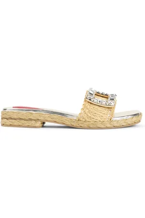 Roger Vivier Sko, Dame, , 37 EU, Raffia Espadriller med Strass Spænde