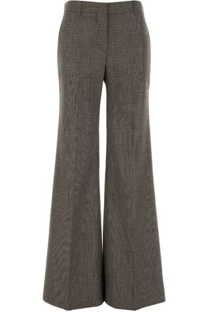 Stella McCartney Bukser, Dame, Grå, XS, Uld, Broderede Wool Palazzo Bukser