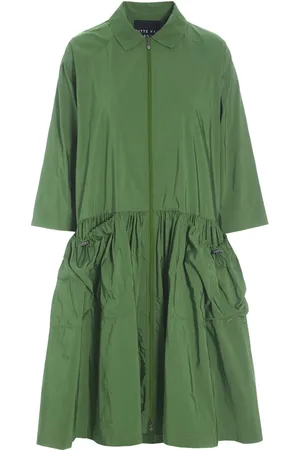 Bitte Kai Rand Kjole, Dame, Grøn, S, Bomuld, Poplin Kjole med Oversize Pasform