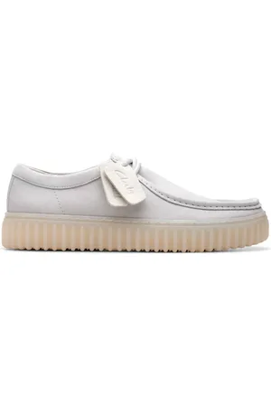 Clarks Sko, Herre, Hvid, 41 1/2 EU, Læder, Torhill Lo Snøresko