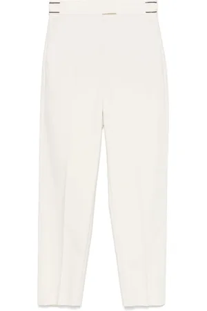 Brunello Cucinelli Bukser, Dame, , 2XS, Uld, Monil Plisserede Bukser med Høj Talje
