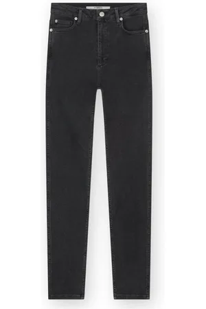 Homage Jeans, Dame, Sort, W30, Bomuld, Højtaljet Slim Fit Jeans Carrie