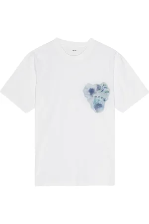 NN.07 Top, Herre, Hvid, XL, Bomuld, Blå Print Blomst Motiv T-shirt