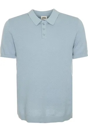 Drykorn Top, Herre, Blå, M, Polo T-shirt med korte ærmer og knapper