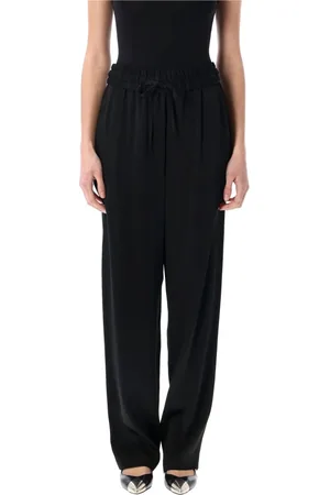 Isabel Marant Bukser, Dame, Sort, XS, Satin, Sort Satin Elastisk Talje Bukser