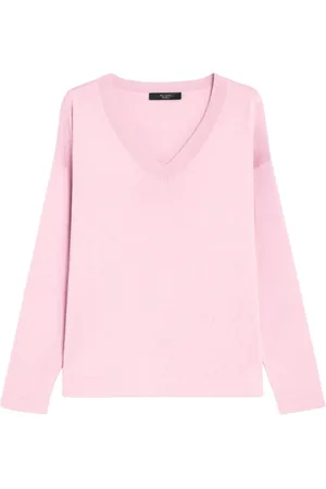 Max Mara Strik, Dame, Lyserød, XS, Uld, Silk Blend Striktrøje Rania