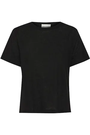 My Essential Wardrobe Top, Dame, Sort, M, Bomuld, Sort Tee Top Lisamw T-Shirt