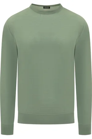 Ermenegildo Zegna Sweathshirts & Hoodies, Herre, Grøn, 2XL, High Perf Crewneck Sweater
