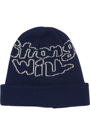 Comme des Garçons Tilbehør, Herre, Blå, ONE SIZE, Uld, Strikket Hue
