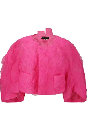 Comme des Garçons Jakke, Dame, Lyserød, S, Feminine Puff Sleeve Tulle Jakke