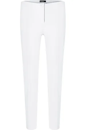 Cambio Bukser, Dame, Hvid, S, Bomuld, Slim-Fit Bukser