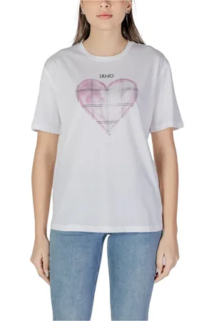 Liu Jo Top, Dame, Hvid, S, Bomuld, Stilfuld T-shirt i trykt bomuld