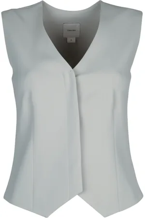 Calvin Klein Jakke, Dame, Hvid, XS, Bomuld, Modern Cotton Skjorte