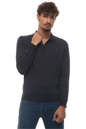 CANALI Top, Herre, Blå, 3XL, Uld, Polo Shirt