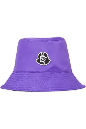 Moncler Tilbehør, Dame, Lilla, M, Polyester, Logo Bucket Hat