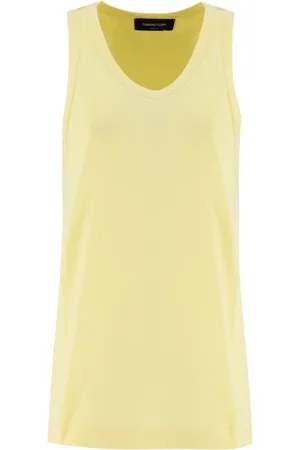 Fabiana Filippi Top, Dame, Gul, S, Bomuld, Contrast-Panel Jersey Tank Top