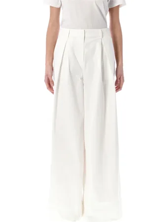 THE GARMENT Bukser, Dame, , XS, Bomuld, Krem Wide Leg Plisserede Bukser
