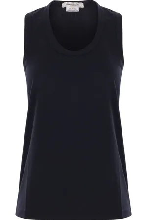 Comme des Garçons Top, Dame, Sort, M, Sort Ærmeløs Top med Rund Hals