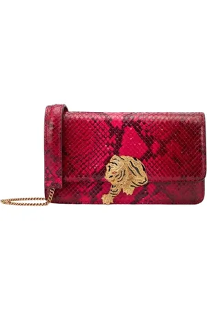 Roberto Cavalli Taske, Dame, Lyserød, ONE SIZE, Læder, Tiger-Print Lædertaske
