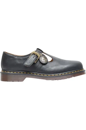 Dr. Martens Sko, Herre, Sort, 43 EU, Læder, Aftagelige Logo T-Bar Lædersko