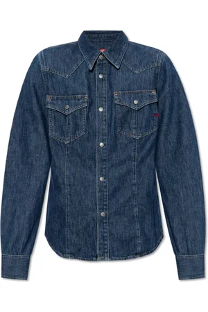 Diesel Bluser & Skjorter, Dame, Blå, M, Denim, De-waves Denim Skjorte