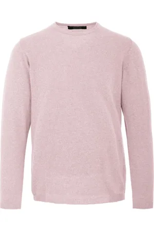 Bomboogie Strik, Herre, Lyserød, S, Bomuld, Faded Stocking Stitch Crew Neck Pullover