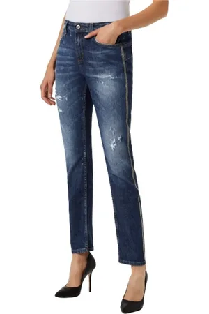 Liu Jo Jeans, Dame, Blå, W25, Bomuld, Slim-fit Boyfriend Jeans