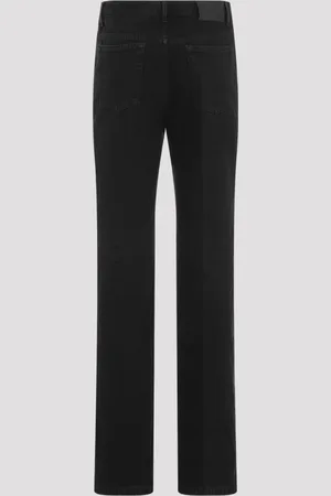 Saint Laurent Jeans, Dame, Sort, W27, Bomuld, Carbon Mid Rise Straight Jeans