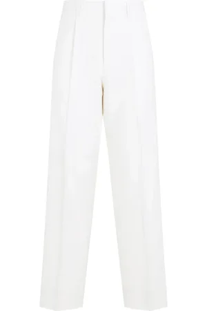Ermenegildo Zegna Bukser, Herre, Hvid, XL, Bomuld, Naturfarvede hvide bomulds-cashmere bukser