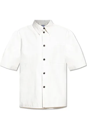 Bottega Veneta Skjorte, Herre, Hvid, M, Læder, Læderskjorte