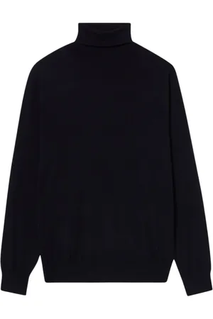 Brooks Brothers Strik, Herre, Blå, L, Uld, Merinould Turtleneck Sweater